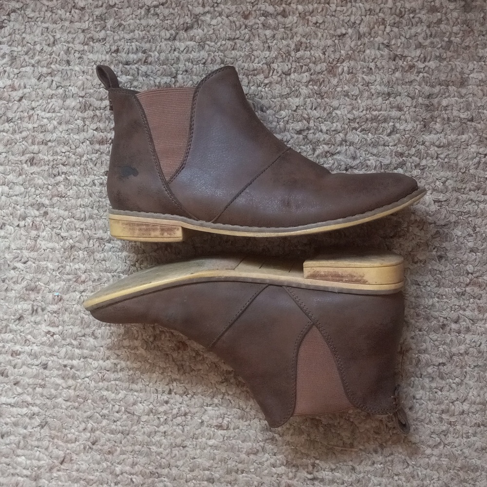 Rocket Dog Brown Vegan Leather Slip On Ankle Booties